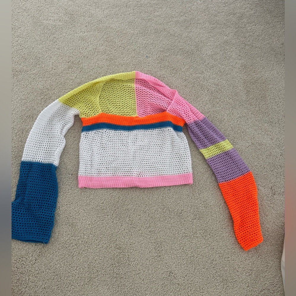 Colorful Patchwork Knit Sweater